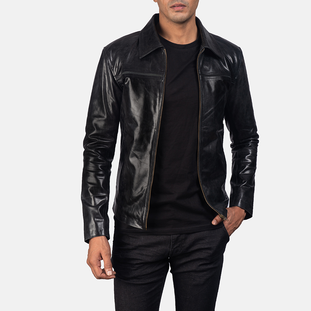 Mens Mystical Black Leather Jacket